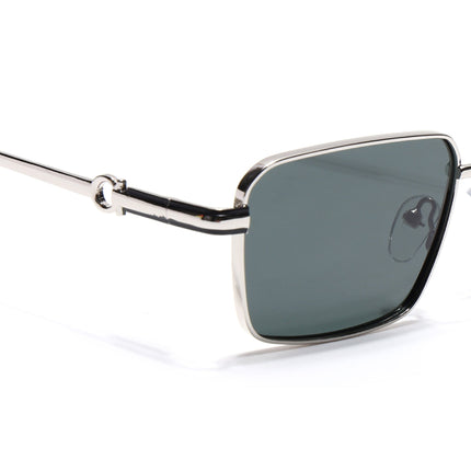 Eyejack Silver Rectangle Polarized Sunglasses for Men & Women (WS1411PCL2194)