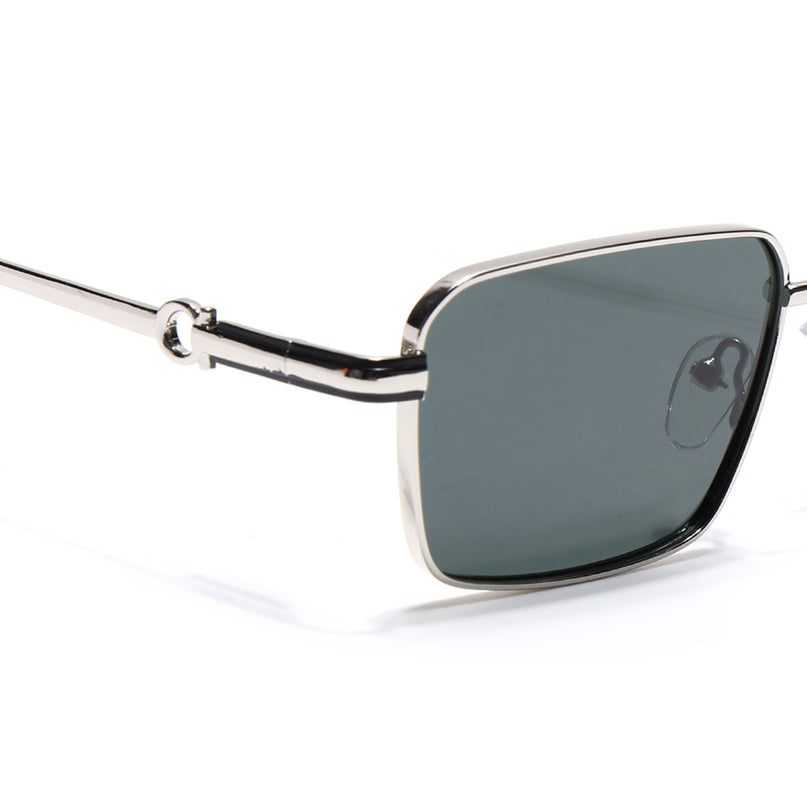 Eyejack Silver Rectangle Polarized Sunglasses for Men & Women (WS1411PCL2194)