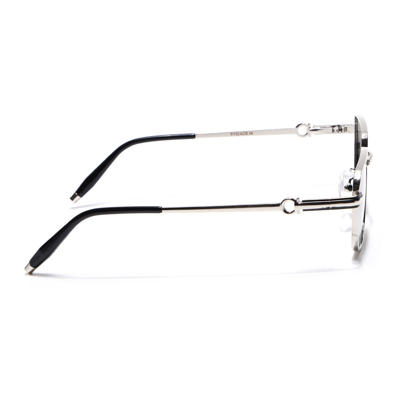 Eyejack Silver Rectangle Polarized Sunglasses for Men & Women (WS1411PCL2194)