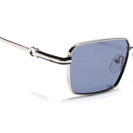 Eyejack Silver Rectangle Polarized Sunglasses for Men & Women (WS1411PCL2195)
