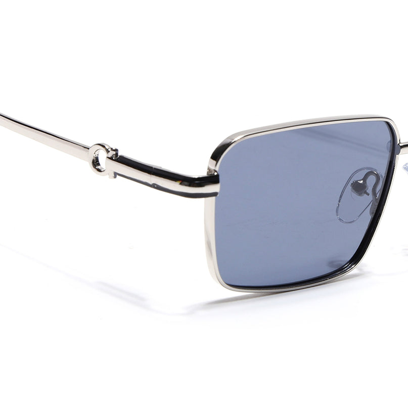 Eyejack Silver Rectangle Polarized Sunglasses for Men & Women (WS1411PCL2195)