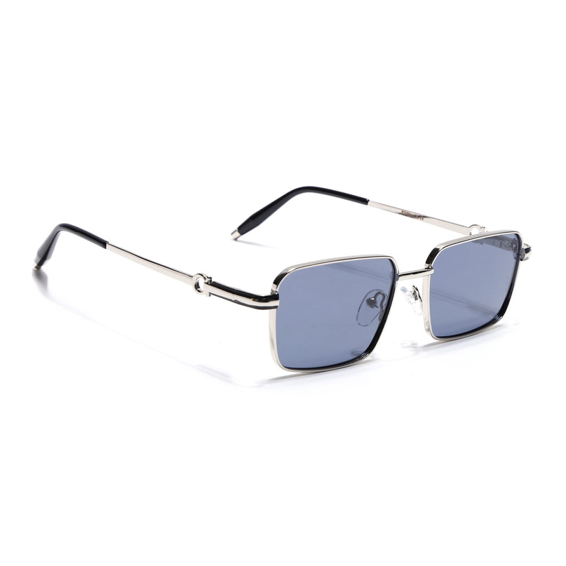 Eyejack Silver Rectangle Polarized Sunglasses for Men & Women (WS1411PCL2195)