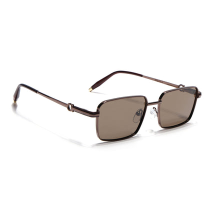 Eyejack Brown Rectangle Polarized Sunglasses for Men & Women (WS1411PCL2197)
