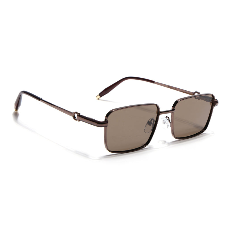 Eyejack Brown Rectangle Polarized Sunglasses for Men & Women (WS1411PCL2197)