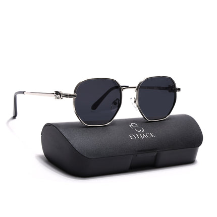 Eyejack Silver Wayfarer Polarized Sunglasses for Men & Women (WS1419PCL2205)