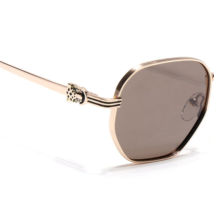 Eyejack Golden Wayfarer Polarized Sunglasses for Men & Women (WS1419PCL2208)