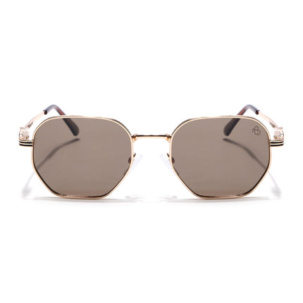 Eyejack Golden Wayfarer Polarized Sunglasses for Men & Women (WS1419PCL2208)