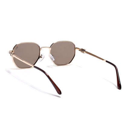 Eyejack Golden Wayfarer Polarized Sunglasses for Men & Women (WS1419PCL2208)