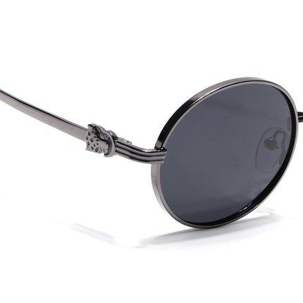 Eyejack Grey Oval Polarized Sunglasses for Men & Women (WS1420PCL2210)