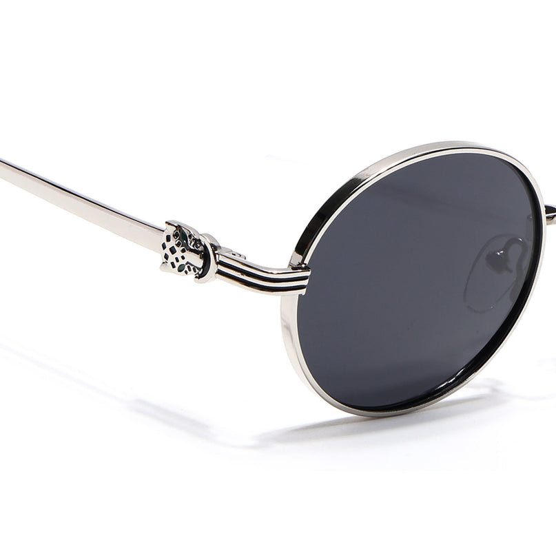 Eyejack Silver Oval Polarized Sunglasses for Men & Women (WS1420PCL2211)