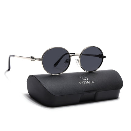 Eyejack Silver Oval Polarized Sunglasses for Men & Women (WS1420PCL2211)