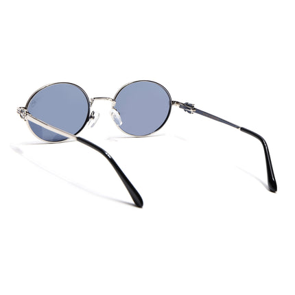 Eyejack Silver Oval Polarized Sunglasses for Men & Women (WS1420PCL2212)