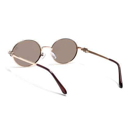 Eyejack Golden Oval Polarized Sunglasses for Men & Women (WS1420PCL2214)