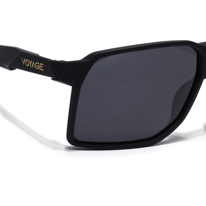 Wrap Around Polarized Sunglasses | Black Lens | Black Frame - PMG6738