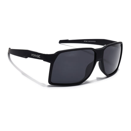 Wrap Around Polarized Sunglasses | Black Lens | Black Frame - PMG6739