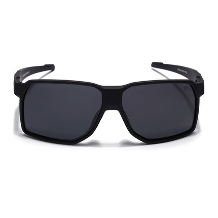 Wrap Around Polarized Sunglasses | Black Lens | Black Frame - PMG6739