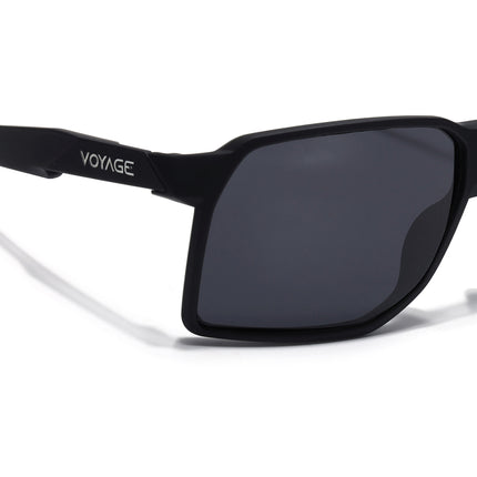 Wrap Around Polarized Sunglasses | Black Lens | Black Frame - PMG6739
