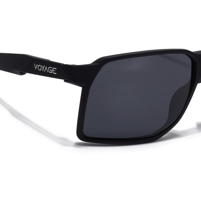 Wrap Around Polarized Sunglasses | Black Lens | Black Frame - PMG6739