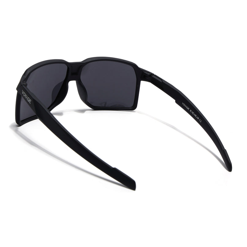 Wrap Around Polarized Sunglasses | Black Lens | Black Frame - PMG6739