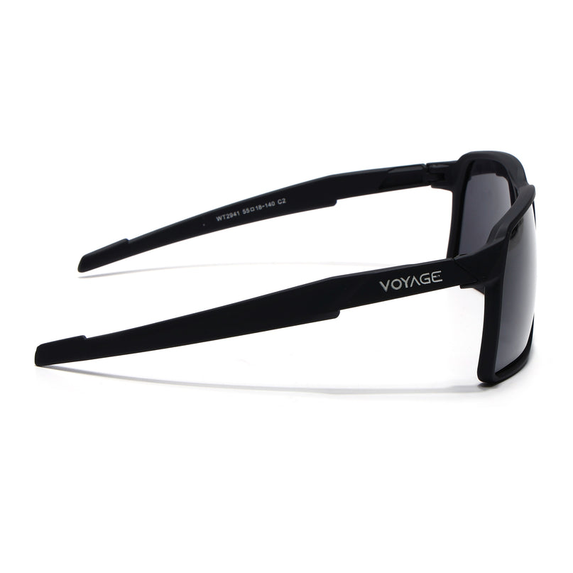 Wrap Around Polarized Sunglasses | Black Lens | Black Frame - PMG6739