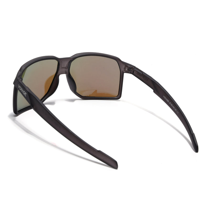 Wrap Around Polarized Sunglasses | Blue Lens | Black Frame - PMG6740