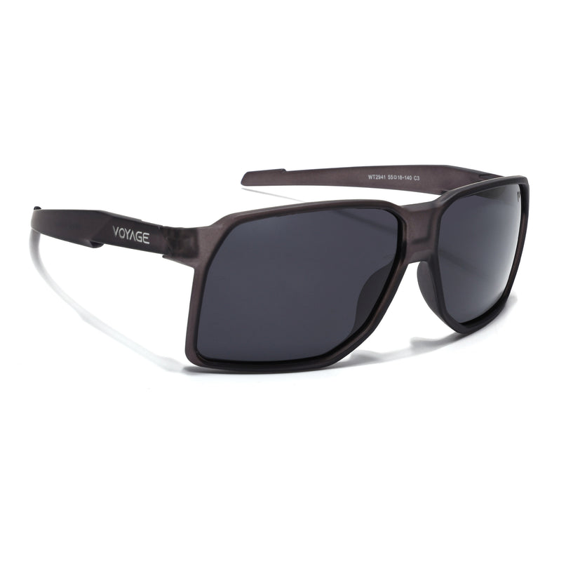Wrap Around Polarized Sunglasses | Black Lens | Grey Frame - PMG6741