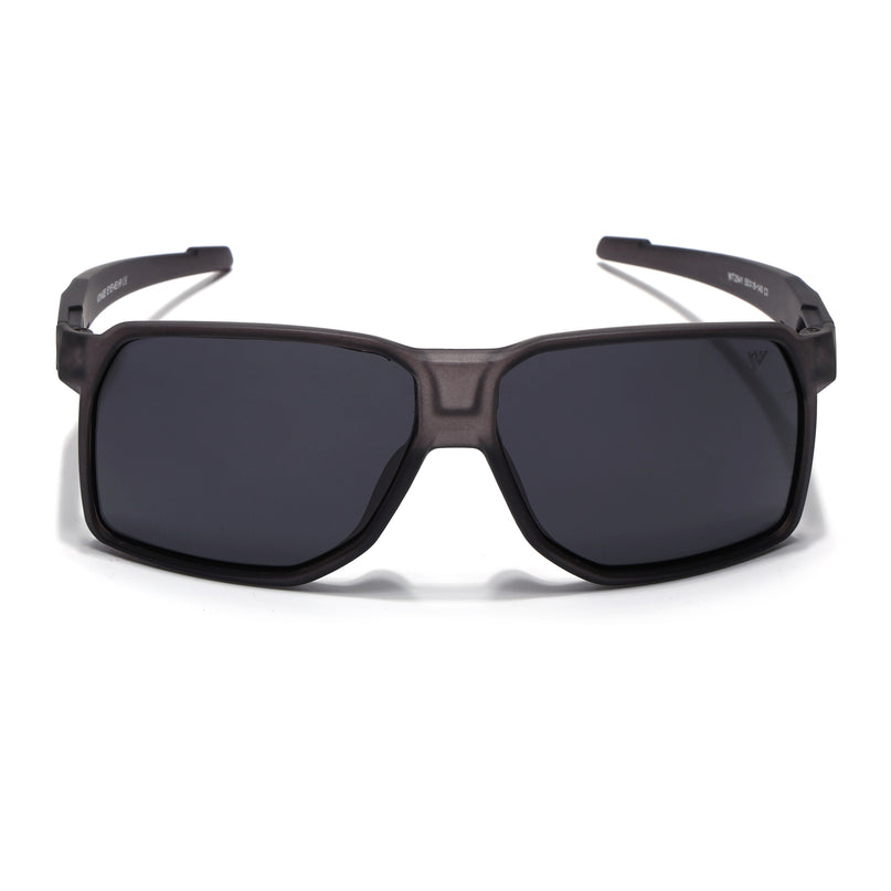 Wrap Around Polarized Sunglasses | Black Lens | Grey Frame - PMG6741