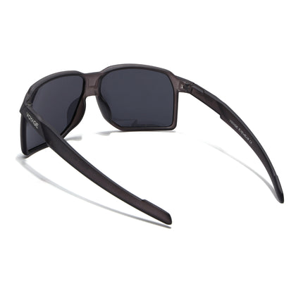 Wrap Around Polarized Sunglasses | Black Lens | Grey Frame - PMG6741