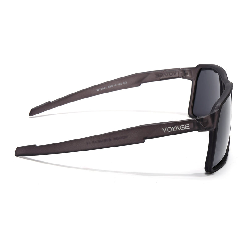 Wrap Around Polarized Sunglasses | Black Lens | Grey Frame - PMG6741