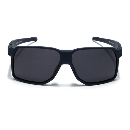 Wrap Around Polarized Sunglasses | Black Lens | Navy Blue Frame - PMG6742