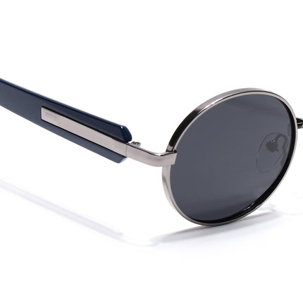 Eyejack Grey Oval Polarized Sunglasses for Men & Women (WU14110PCL2198)