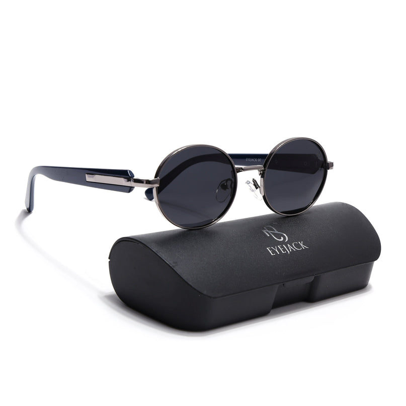 Eyejack Grey Oval Polarized Sunglasses for Men & Women (WU14110PCL2198)