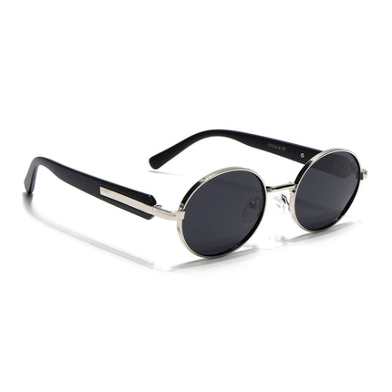 Eyejack Silver Oval Polarized Sunglasses for Men & Women (WU14110PCL2199)