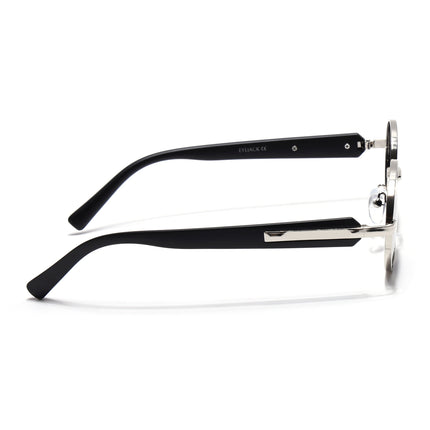 Eyejack Silver Oval Polarized Sunglasses for Men & Women (WU14110PCL2199)