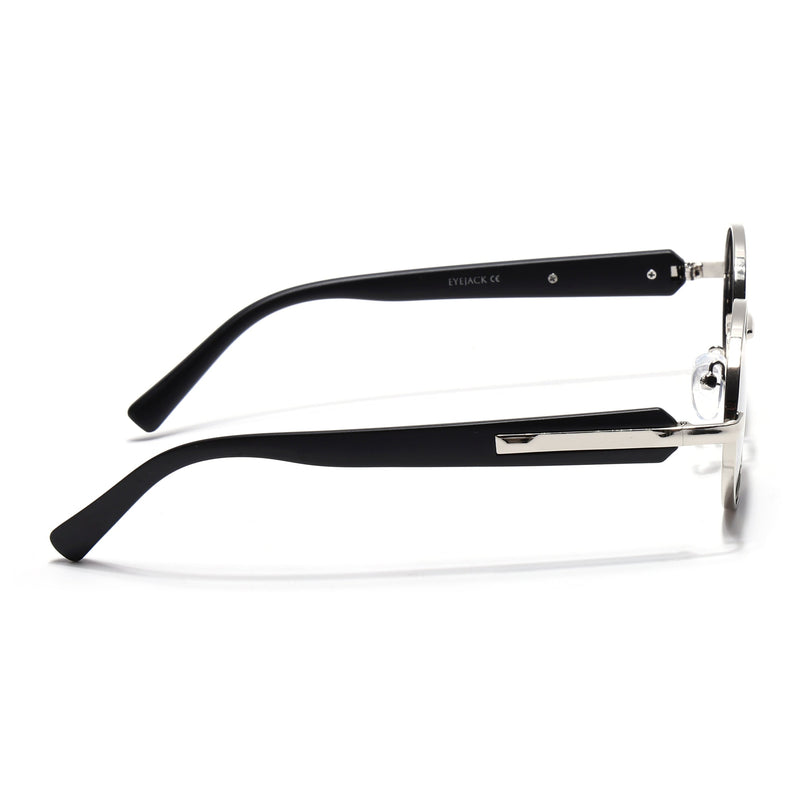 Eyejack Silver Oval Polarized Sunglasses for Men & Women (WU14110PCL2199)