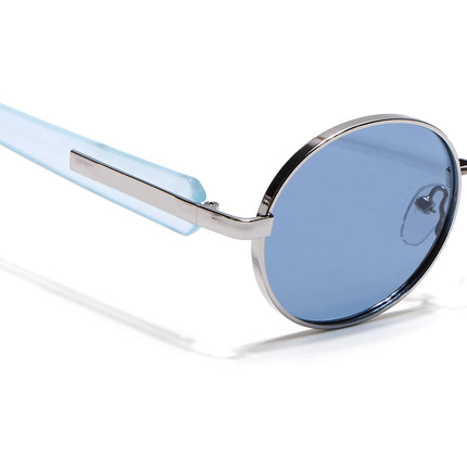 Eyejack Silver Oval Polarized Sunglasses for Men & Women (WU14110PCL2200)