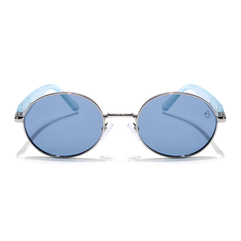 Eyejack Silver Oval Polarized Sunglasses for Men & Women (WU14110PCL2200)