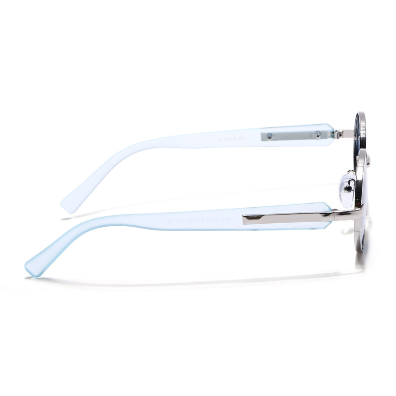 Eyejack Silver Oval Polarized Sunglasses for Men & Women (WU14110PCL2200)