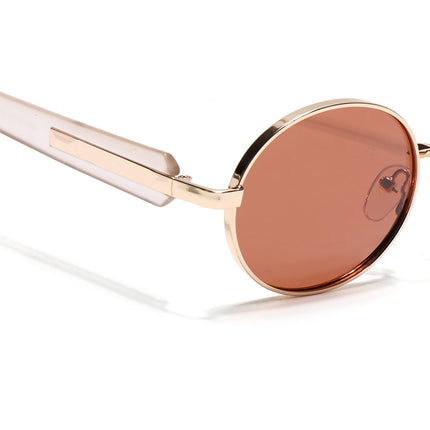 Eyejack Golden Oval Polarized Sunglasses for Men & Women (WU14110PCL2202)