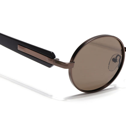 Eyejack Brown Oval Polarized Sunglasses for Men & Women (WU14110PCL2203)