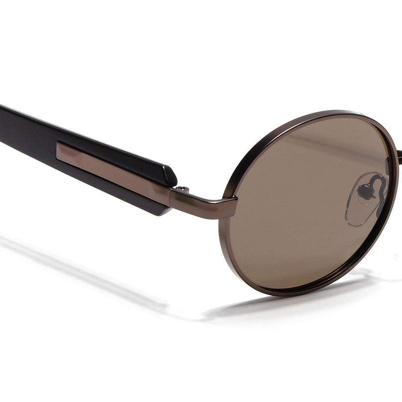 Eyejack Brown Oval Polarized Sunglasses for Men & Women (WU14110PCL2203)