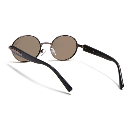 Eyejack Brown Oval Polarized Sunglasses for Men & Women (WU14110PCL2203)