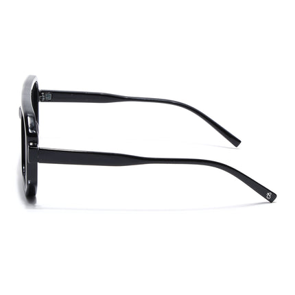 Eyejack Black Hexagonal Sunglasses for Men & Women (ZN3903CL2162)