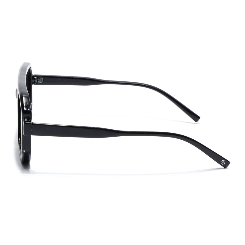Eyejack Black Hexagonal Sunglasses for Men & Women (ZN3903CL2162)