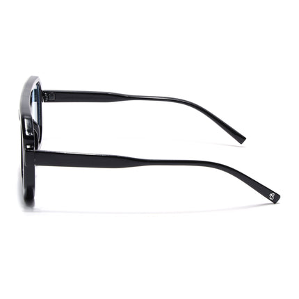 Eyejack Black Hexagonal Sunglasses for Men & Women (ZN3903CL2163)