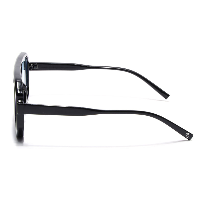 Eyejack Black Hexagonal Sunglasses for Men & Women (ZN3903CL2163)