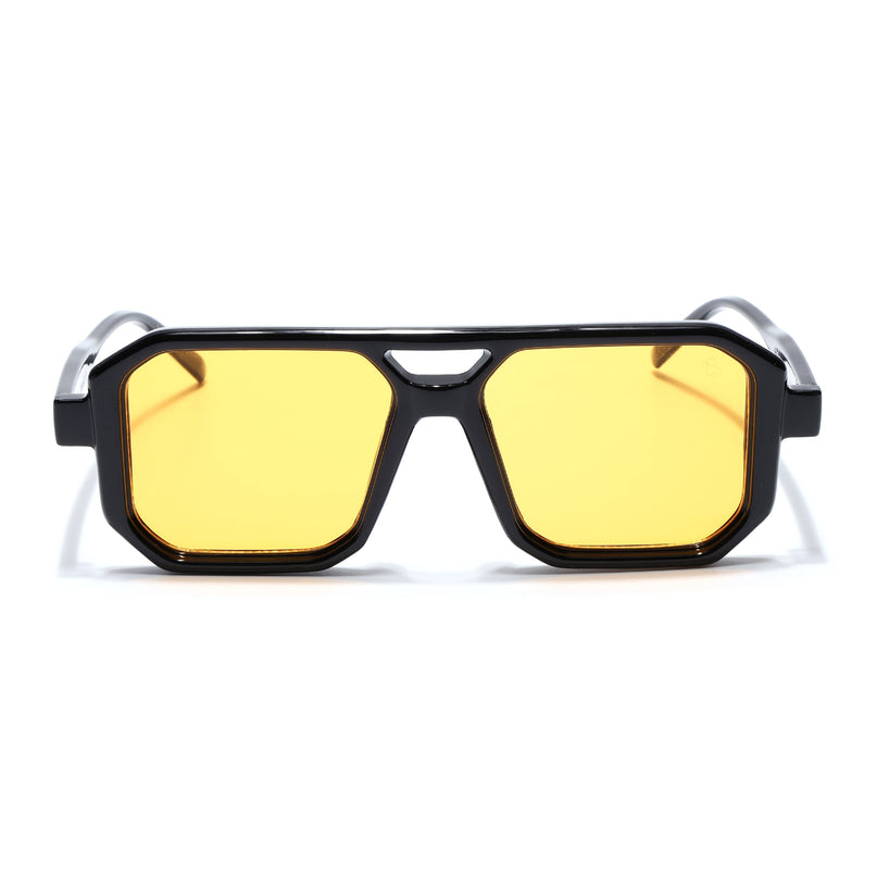 Eyejack Black Hexagonal Sunglasses for Men & Women (ZN3903CL2164)