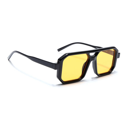 Eyejack Black Hexagonal Sunglasses for Men & Women (ZN3903CL2164)
