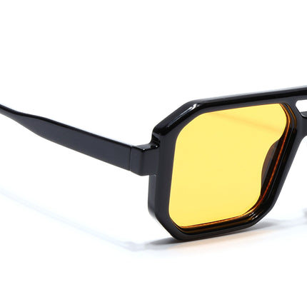 Eyejack Black Hexagonal Sunglasses for Men & Women (ZN3903CL2164)