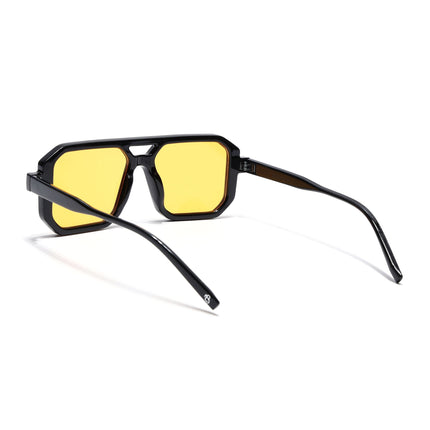 Eyejack Black Hexagonal Sunglasses for Men & Women (ZN3903CL2164)